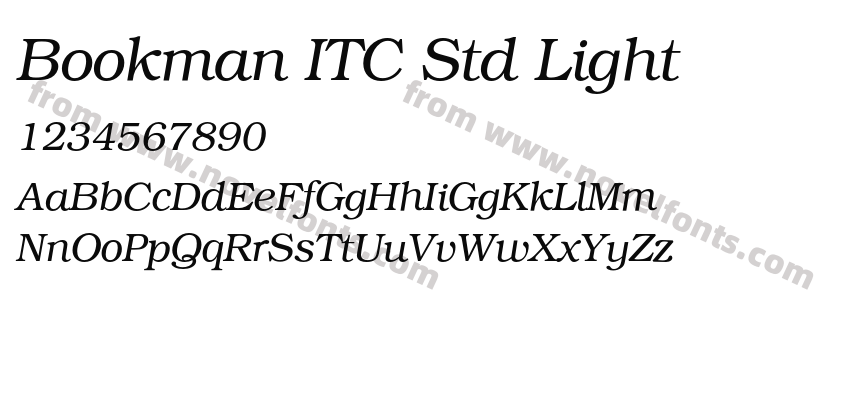 Bookman ITC Std LightPreview