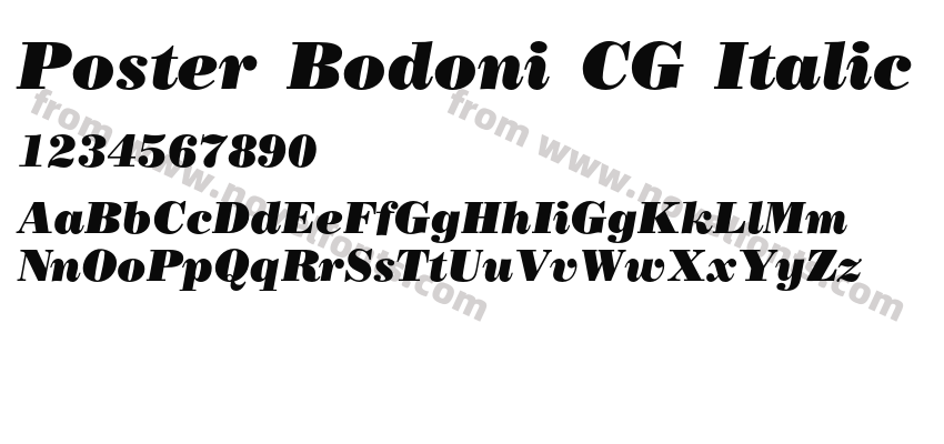 Poster Bodoni CG ItalicPreview