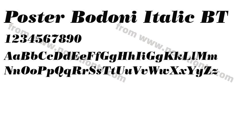 Poster Bodoni Italic BTPreview