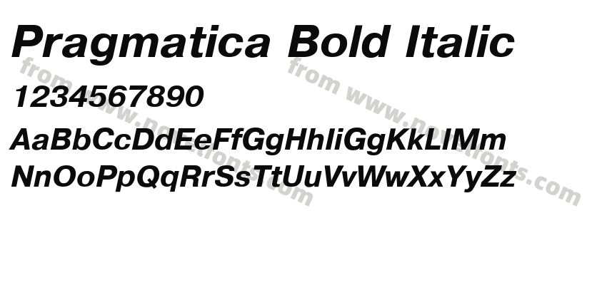 Pragmatica Bold ItalicPreview