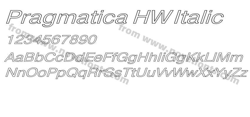 Pragmatica HW ItalicPreview