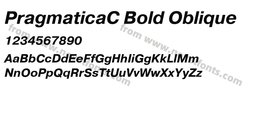 PragmaticaC Bold ObliquePreview