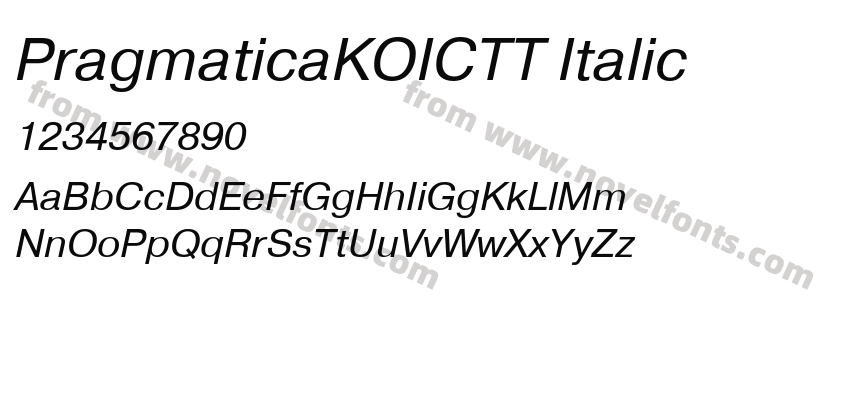 PragmaticaKOICTT ItalicPreview