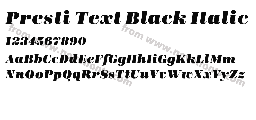 Presti Text Black ItalicPreview