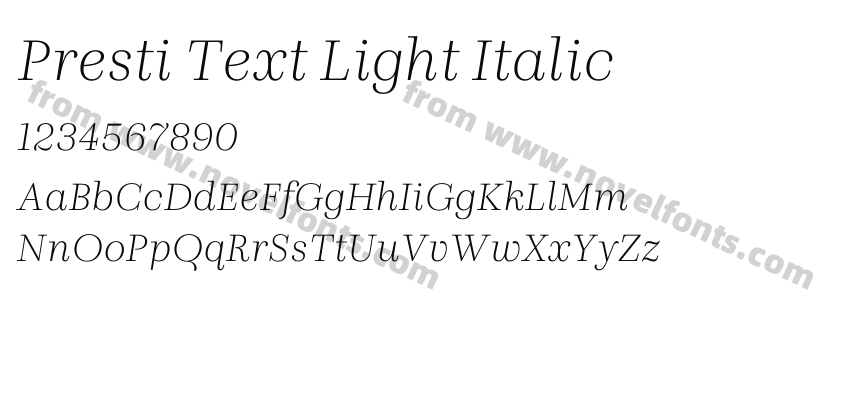 Presti Text Light ItalicPreview