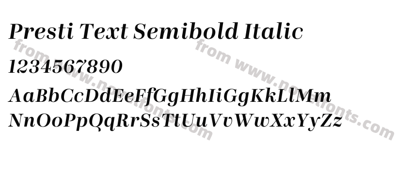 Presti Text Semibold ItalicPreview