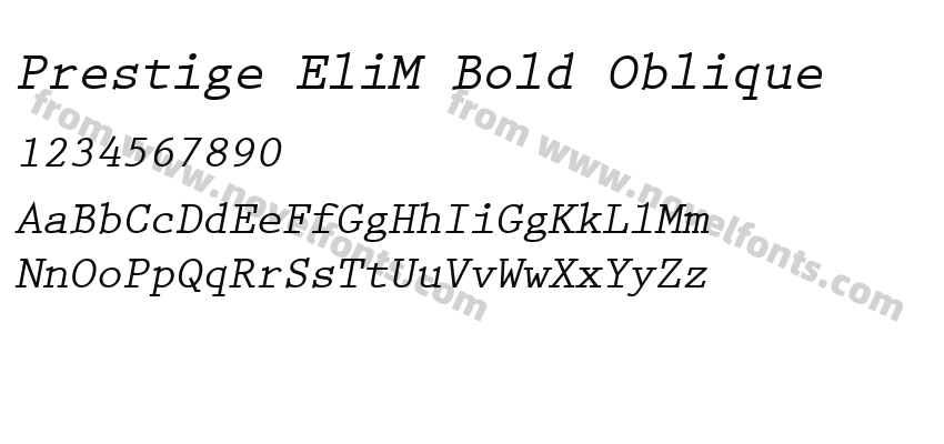 Prestige EliM Bold ObliquePreview