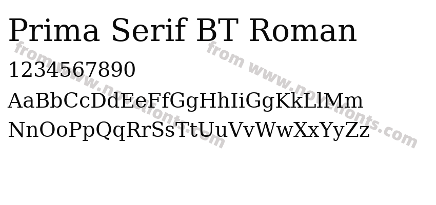 Prima Serif BT RomanPreview