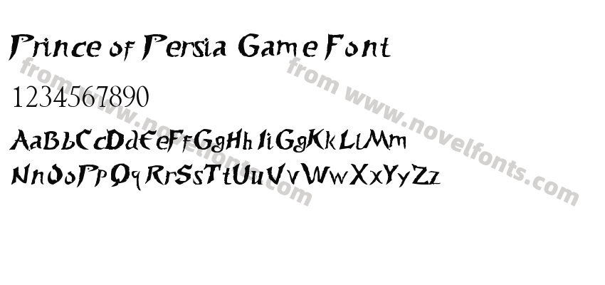 Prince of Persia Game FontPreview