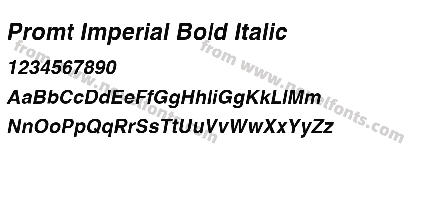 Promt Imperial Bold ItalicPreview