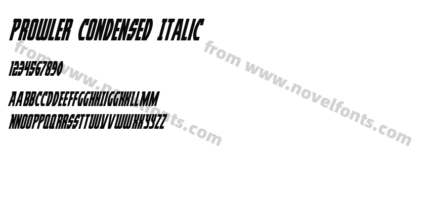 Prowler Condensed ItalicPreview