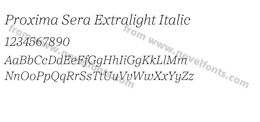 Proxima Sera Extralight ItalicPreview