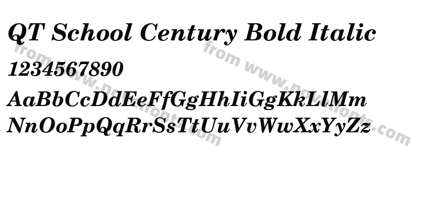 QTSchoolCentury Bold ItalicPreview