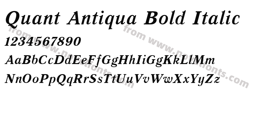 Quant Antiqua Bold ItalicPreview