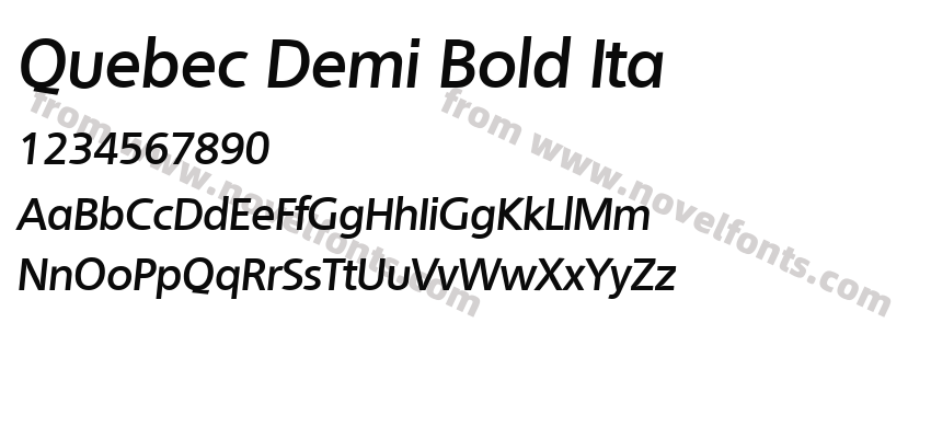 Quebec Demi Bold ItaPreview