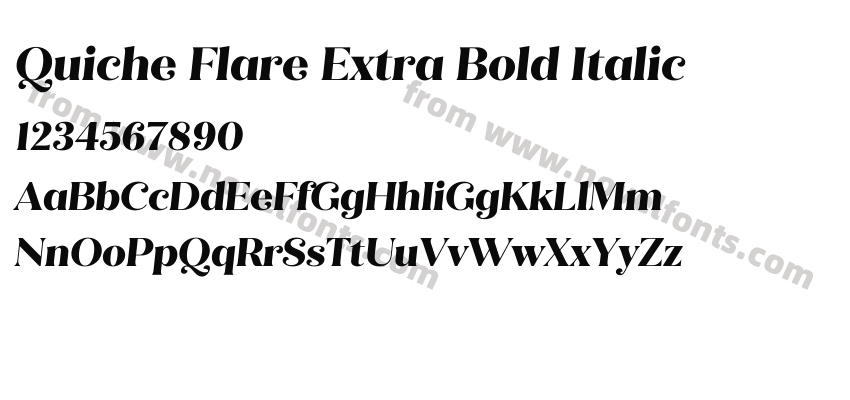 Quiche Flare Extra Bold ItalicPreview