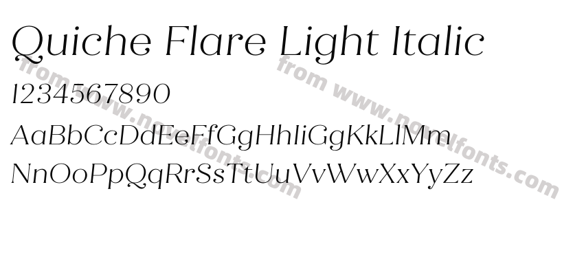 Quiche Flare Light ItalicPreview