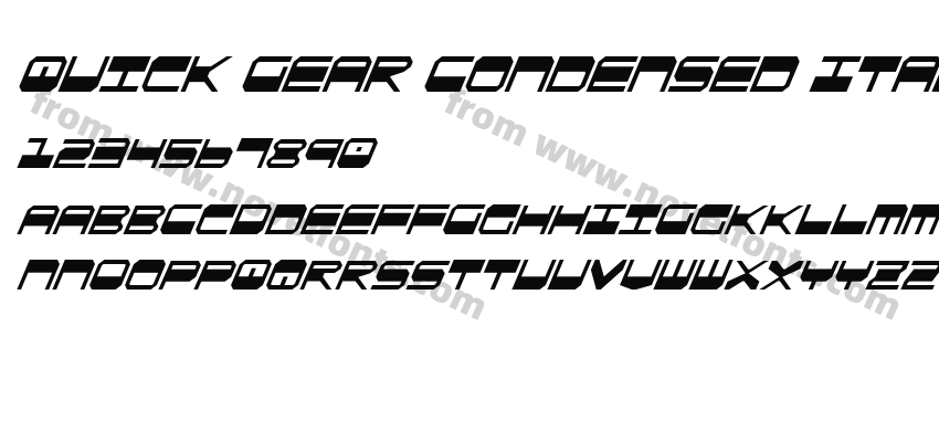 QuickGear Condensed ItalicPreview