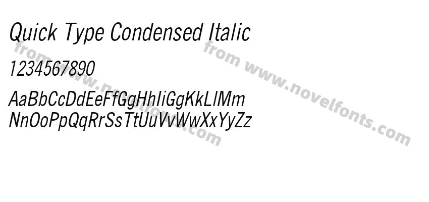 Quick Type Condensed ItalicPreview