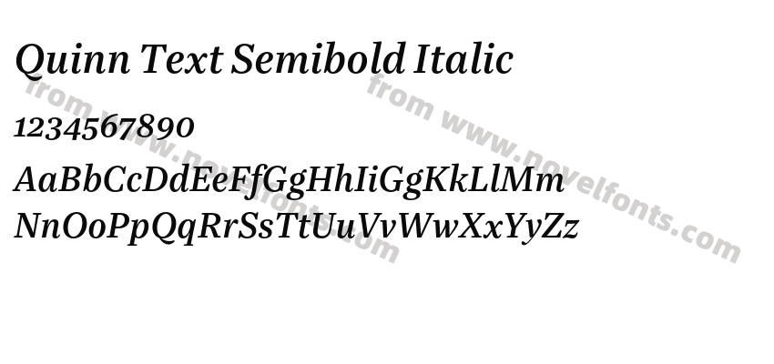 Quinn Text Semibold ItalicPreview