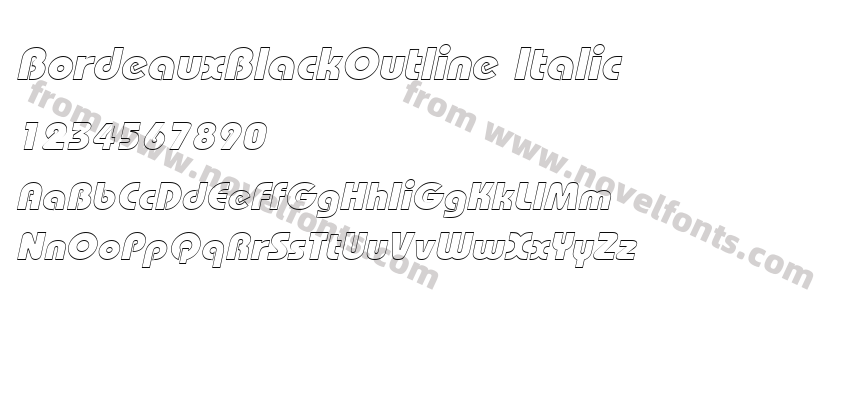 BordeauxBlackOutline ItalicPreview