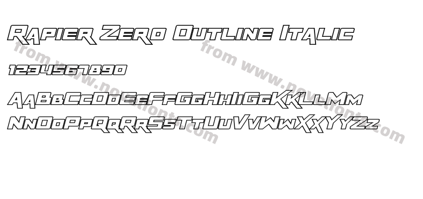 Rapier Zero Outline ItalicPreview