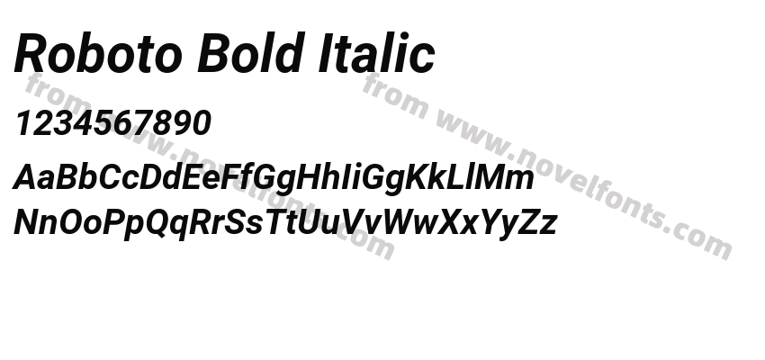 Roboto Bold ItalicPreview