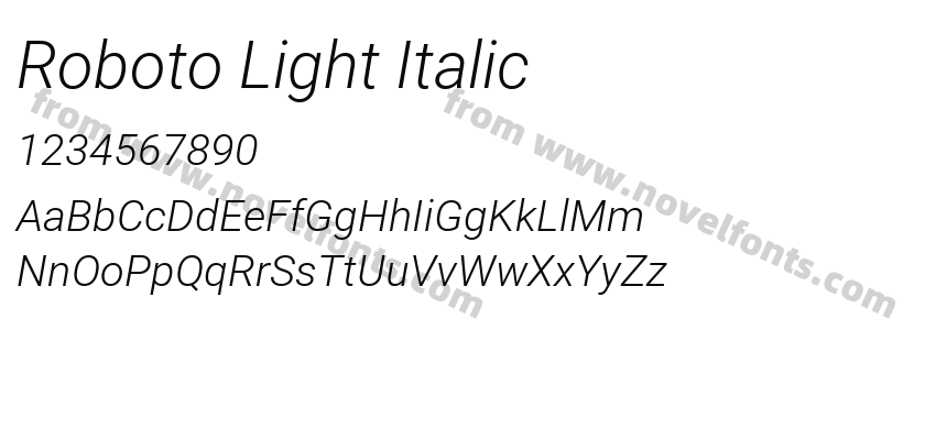 Roboto Light ItalicPreview