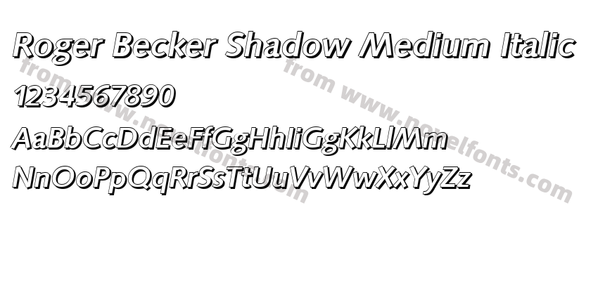 Roger Becker Shadow Medium ItalicPreview