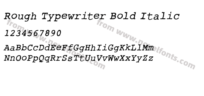 Rough Typewriter Bold ItalicPreview