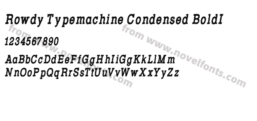 Rowdy Typemachine Condensed BoldIPreview