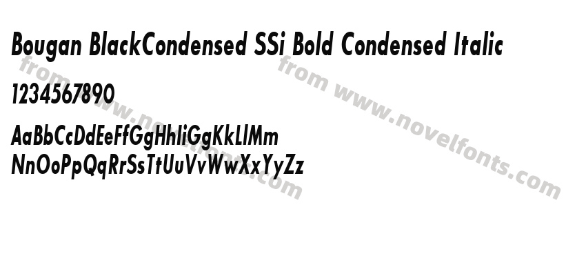 Bougan BlackCondensed SSi Bold Condensed ItalicPreview