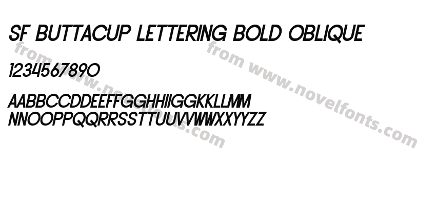 SF Buttacup Lettering Bold ObliquePreview