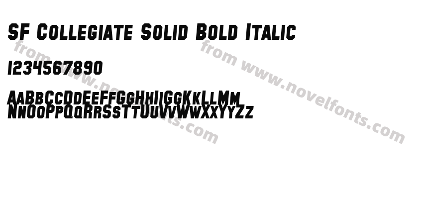 SF Collegiate Solid Bold ItalicPreview