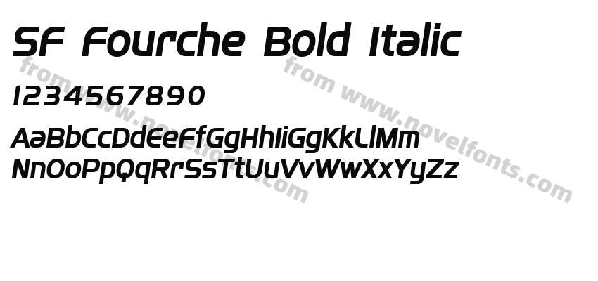 SF Fourche Bold ItalicPreview