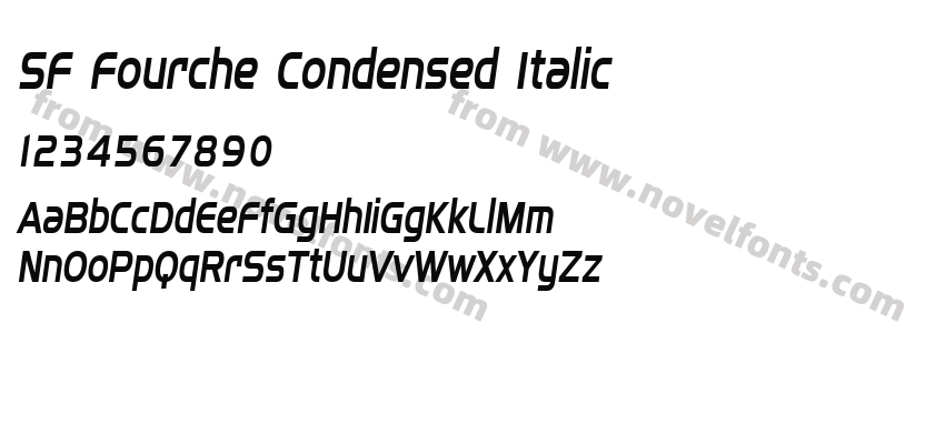 SF Fourche Condensed ItalicPreview