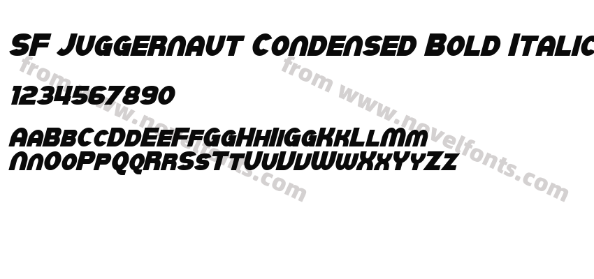 SF Juggernaut Condensed Bold ItalicPreview