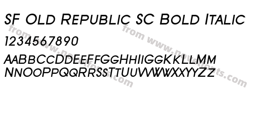 SF Old Republic SC Bold ItalicPreview