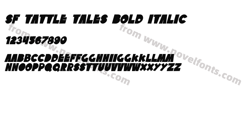 SF Tattle Tales Bold ItalicPreview