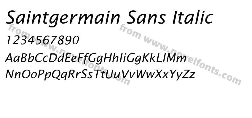 Saintgermain Sans ItalicPreview