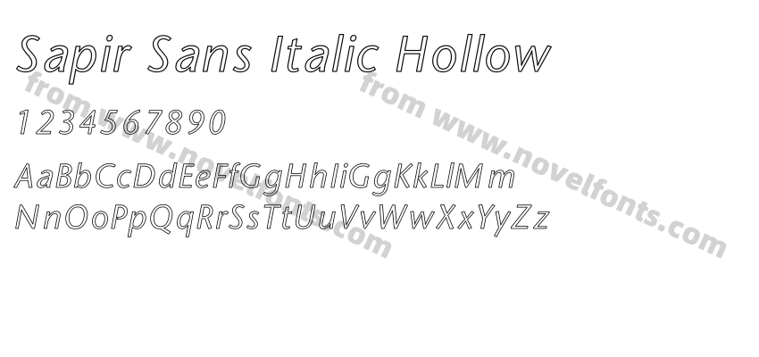 Sapir Sans Italic HollowPreview