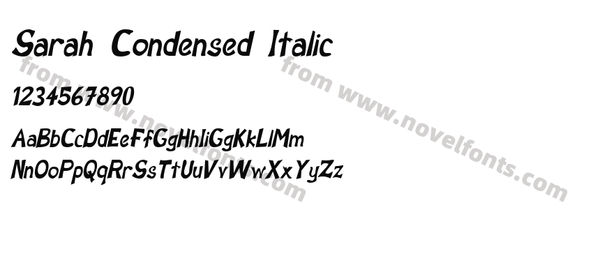 Sarah Condensed ItalicPreview