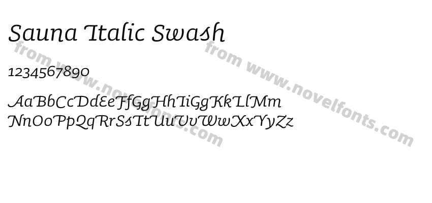 Sauna Italic SwashPreview