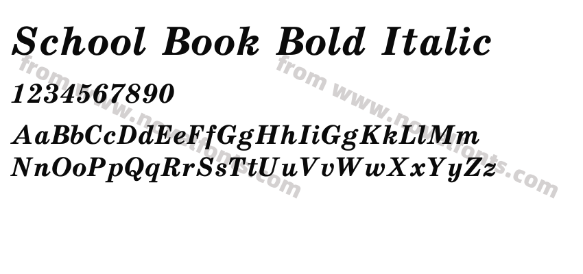 School Book Bold ItalicPreview