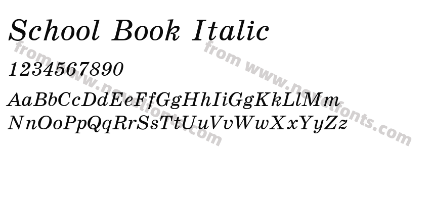 School Book ItalicPreview