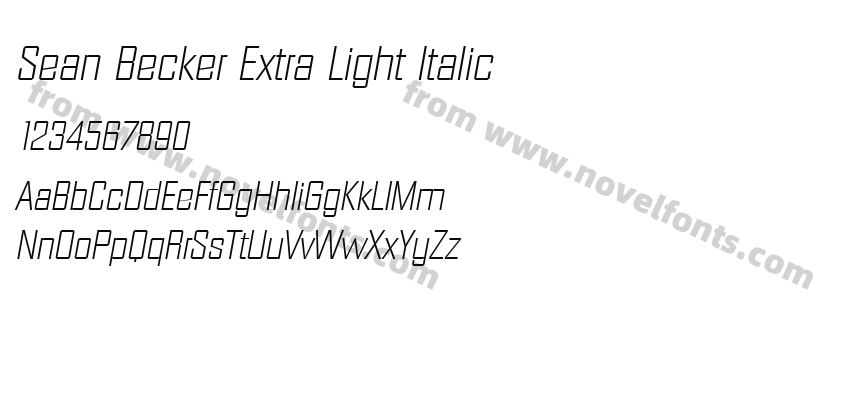 Sean Becker Extra Light ItalicPreview