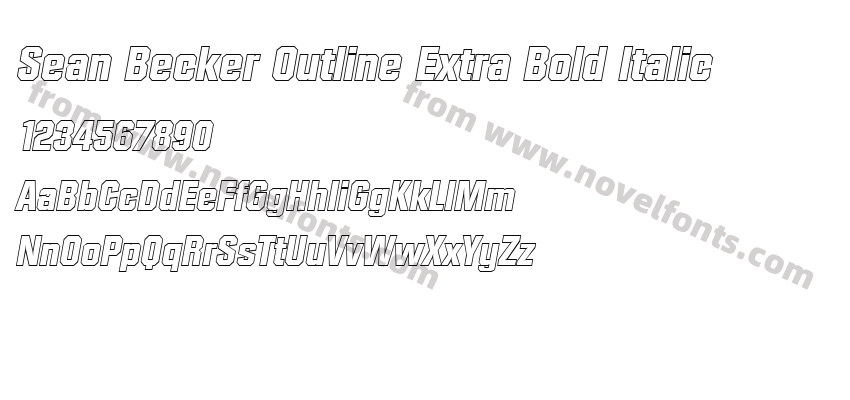 Sean Becker Outline Extra Bold ItalicPreview