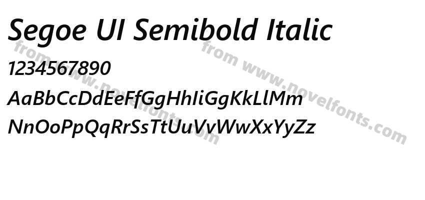 Segoe UI Semibold ItalicPreview