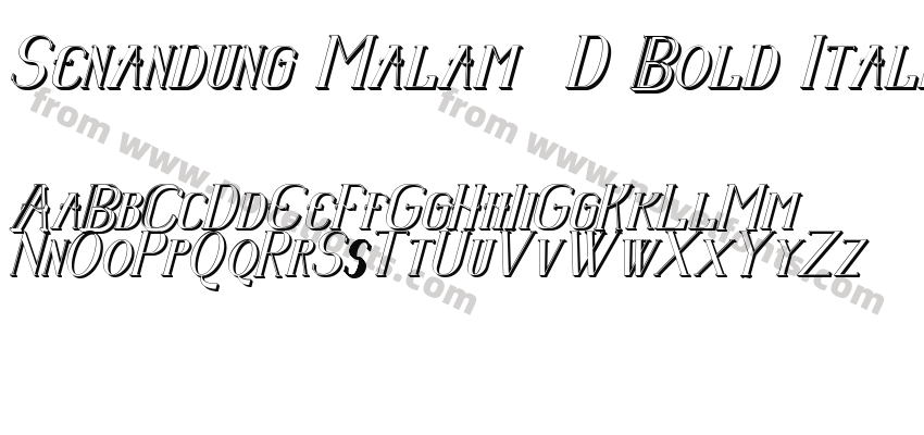 Senandung Malam 3D Bold ItalicPreview