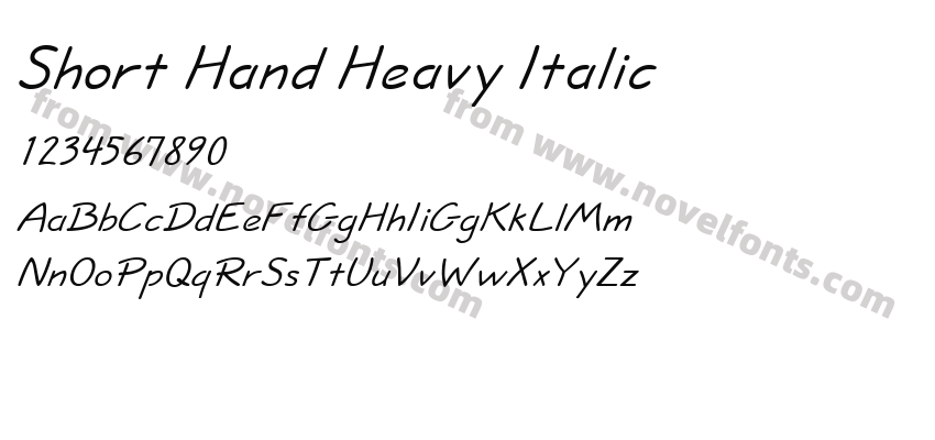 Short Hand Heavy ItalicPreview